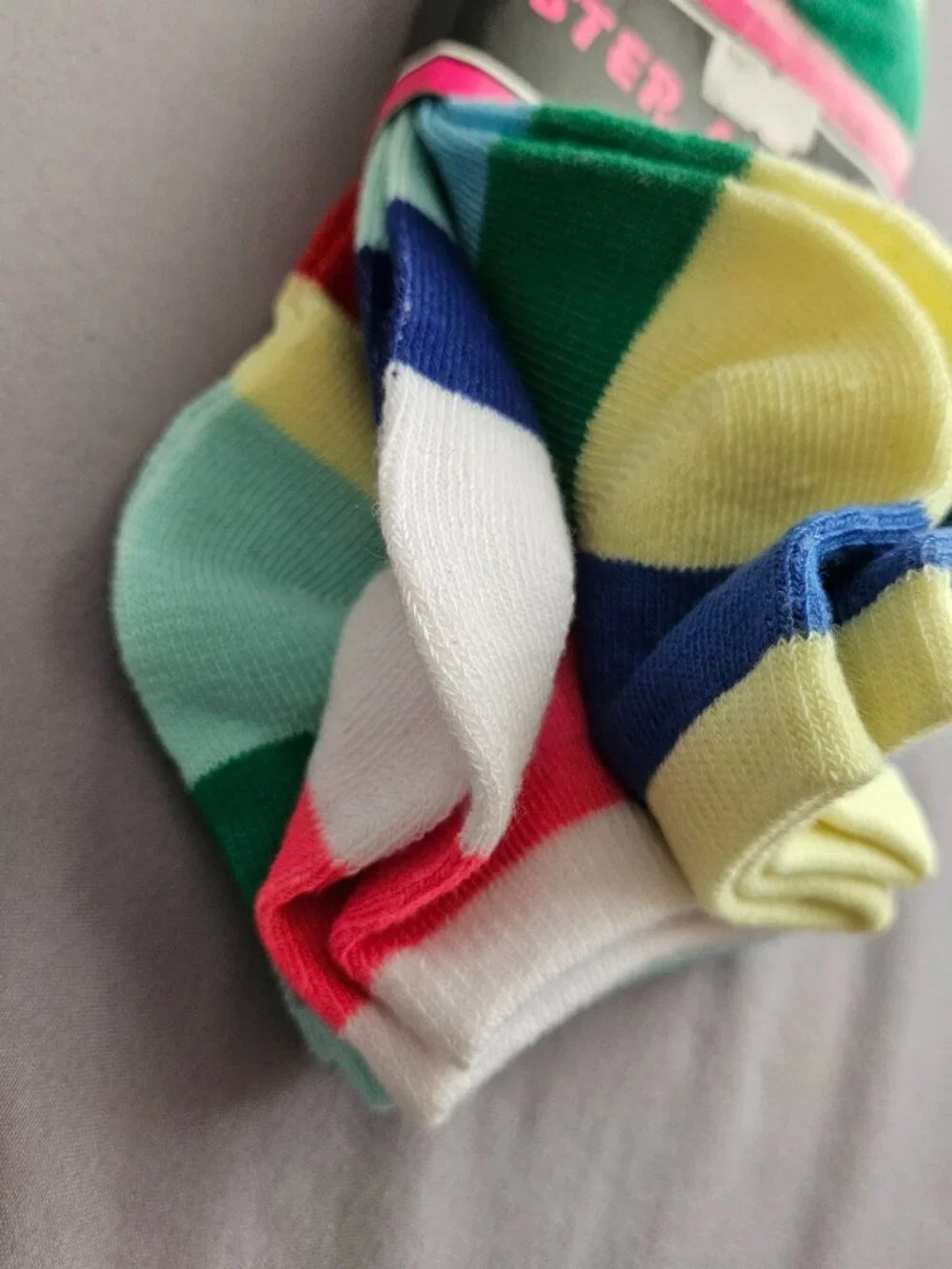 Pack Of 3 Multi Color Stripe Ankle Socks Size 9-11 NWT